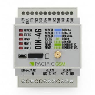 DIN-4G-AC 230V 4G LTE SMS Controller with Battery Backup